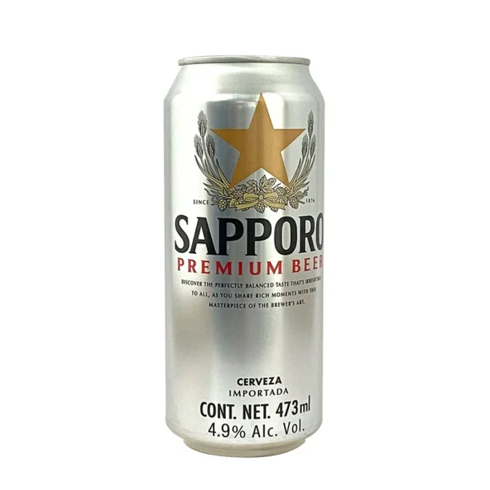 SAPPORO PREMIUM BEER LATA 473 ML